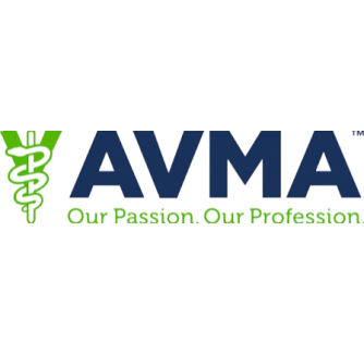 AVMA Logo that is dark blue and light green